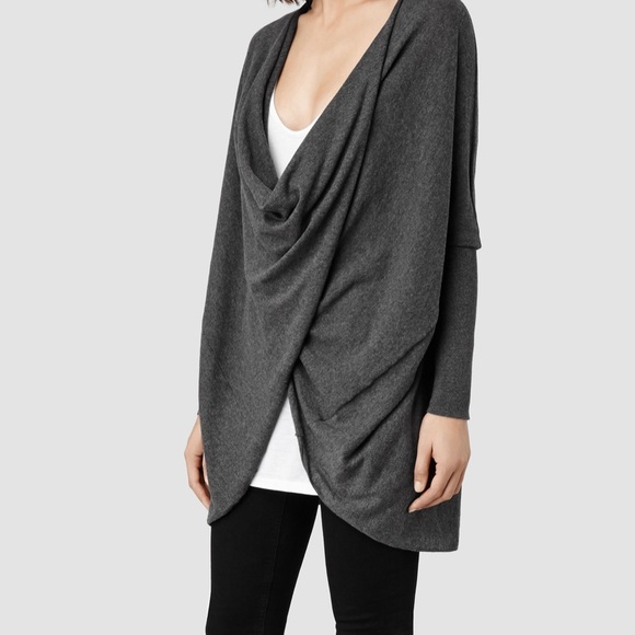 ALLSAINTS grey itat shrug sweater - Picture 1 of 4